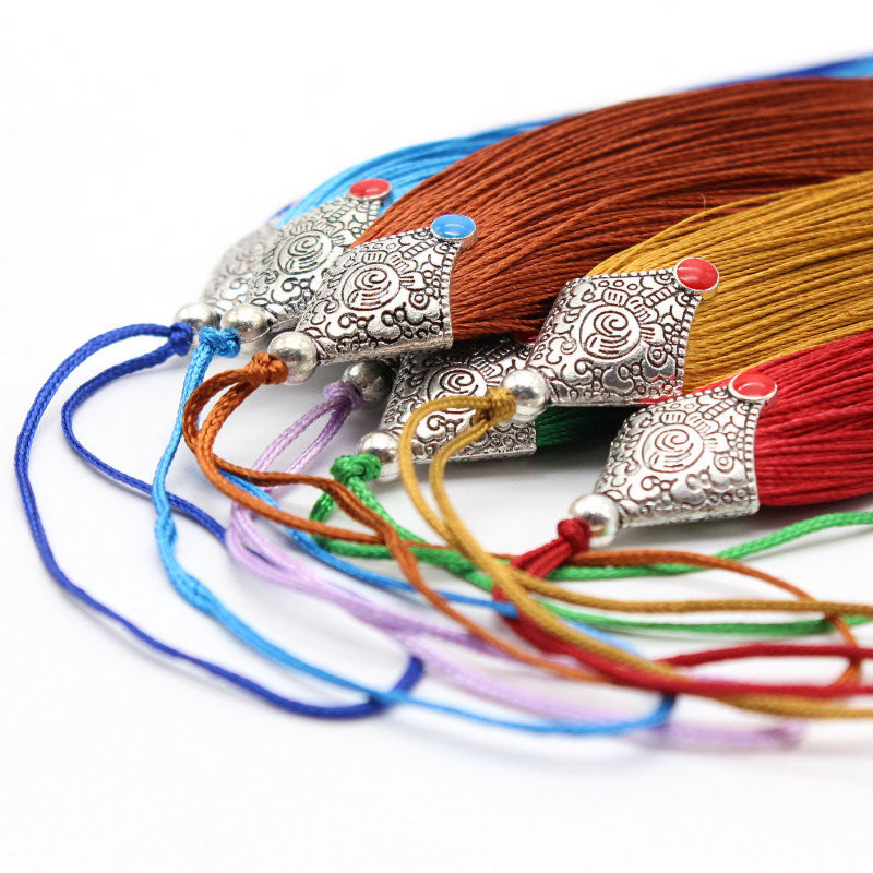 2Gb Zivju mutes pušķis ledus zīda poliestera metāla vāciņš grāmatzīme piekarināma auss diy rotaslietas dekorēšanas piederumi ķīniešu mezglu pušķis