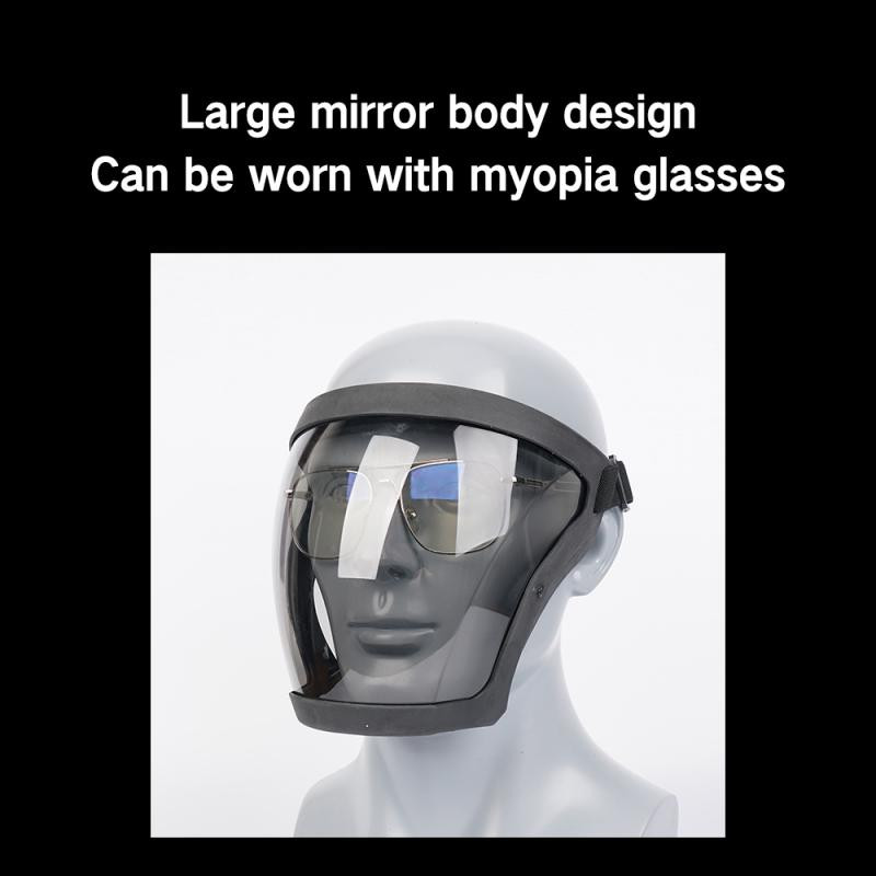 Saugumo apsauga Veido skydelis Visas veido skydelis virtuvės įrankiams, nuo alyvos purslų atsparus važiavimo/motociklo vėjui atspari akinių kaukė