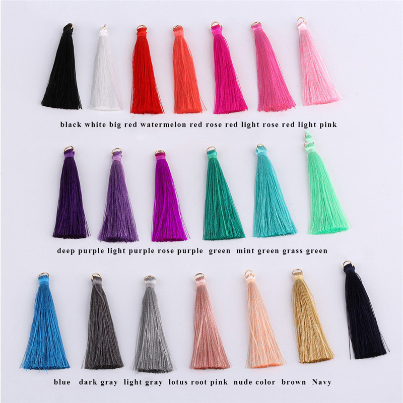 50db 6,5cm poliészter szövet bojt barkács medál ékszer karkötő kulcstartó bojt vágási folyamat bojtvarrás kiegészítők