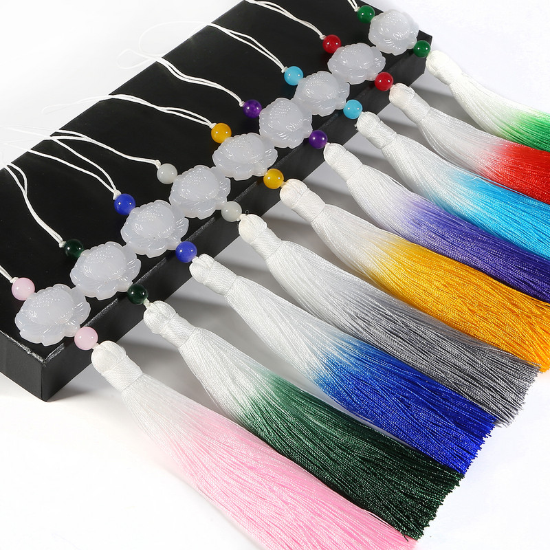 26 cm-es selyem színátmenetes bojt autódíszek Függönyszíj csattartó Ablak díszítő kiegészítők