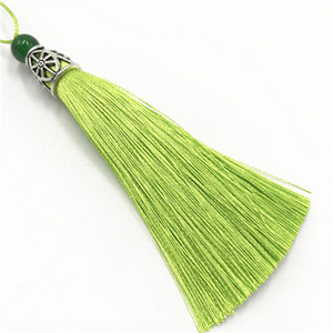 5 db 9 cm-es zöld gyöngyök selyem bojt rojt varrás frufru bojt díszítő dekoratív függöny bojt kézműves ékszerekhez barkácsolt graftkészítés