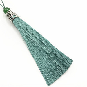 5 db 9 cm-es zöld gyöngyök selyem bojt rojt varrás frufru bojt díszítő dekoratív függöny bojt kézműves ékszerekhez barkácsolt graftkészítés