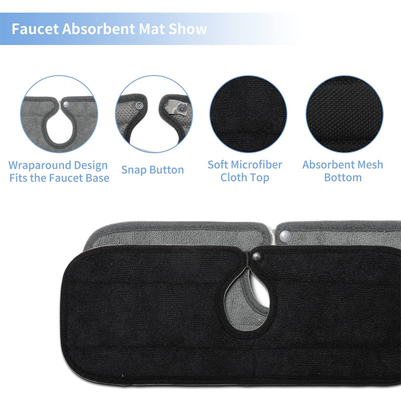 Mazgājams virtuves jaucējkrāns, uzsūcošs paklājiņš izlietnes šļakatu aizsargs Countertop izlietnes aizsargi pilienu uztvērējs trauku žāvēšanas paklāji vannas istabai