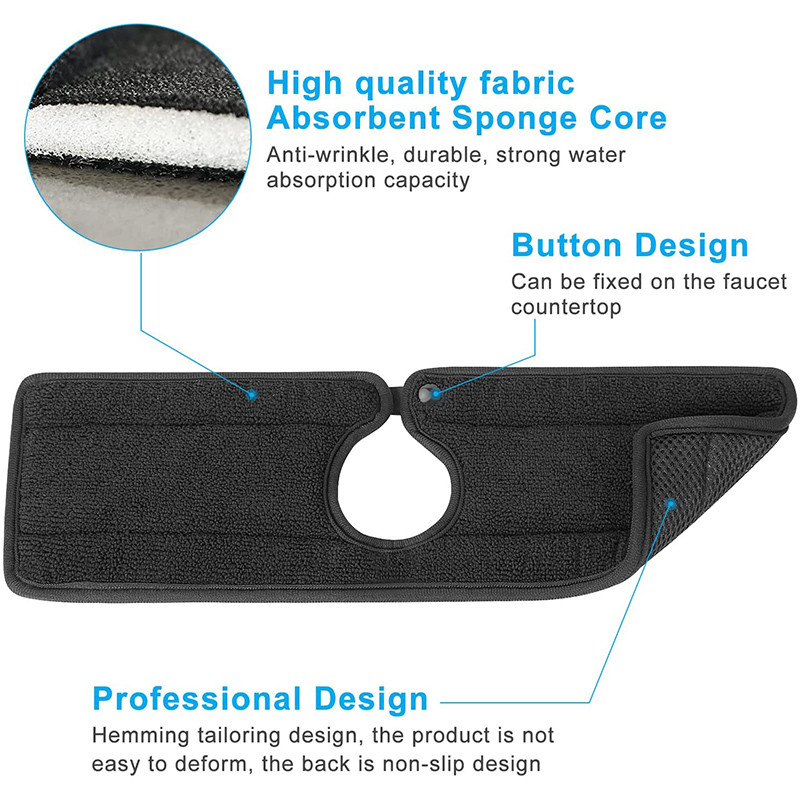 Mazgājams virtuves jaucējkrāns, uzsūcošs paklājiņš izlietnes šļakatu aizsargs Countertop izlietnes aizsargi pilienu uztvērējs trauku žāvēšanas paklāji vannas istabai