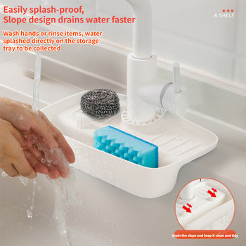 Βρύση σιλικόνης κουζίνας Ματ νεροχύτης Splash Pad Αποστράγγιση Baucet Splash Catcher Μπάνιο πάγκος προστασίας Δίσκος διανομής σαπουνιού