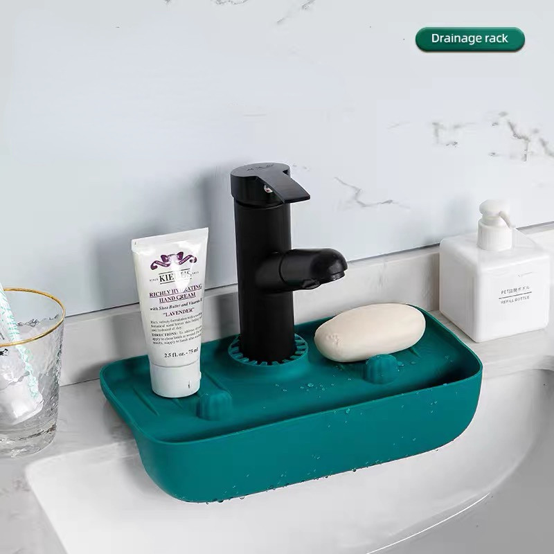 Βρύση σιλικόνης κουζίνας Ματ νεροχύτης Splash Pad Αποστράγγιση Baucet Splash Catcher Μπάνιο πάγκος προστασίας Δίσκος διανομής σαπουνιού