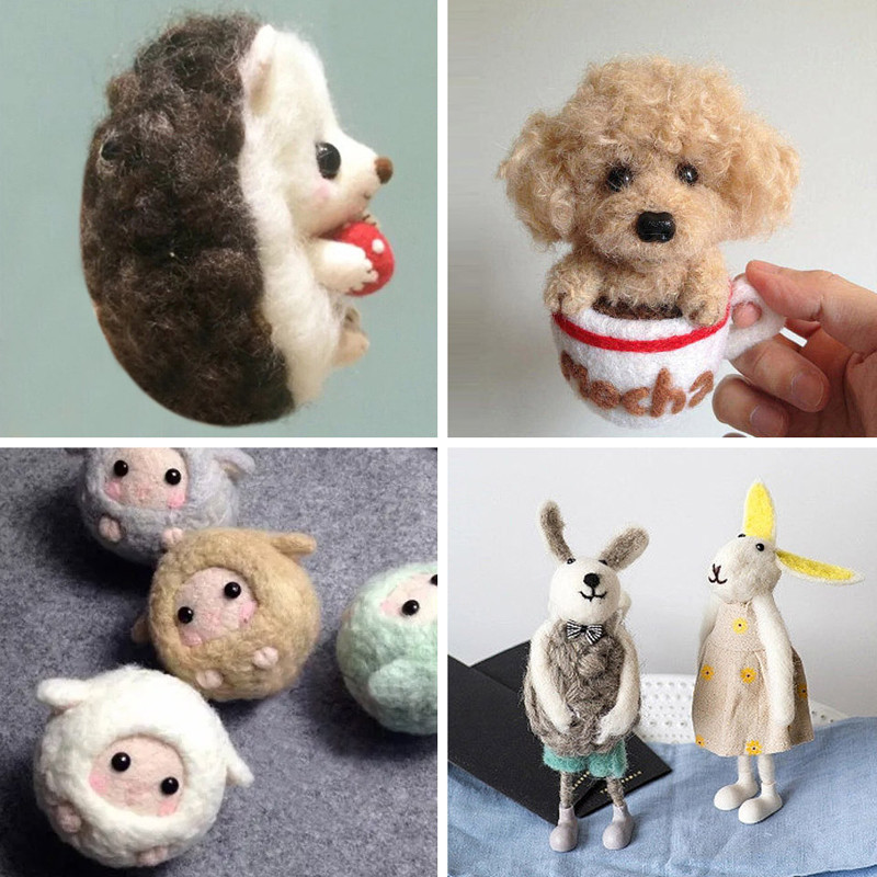 Fenrry 18 Colors 10g/30g/50g Alpaca Curly Fiber vilnas filcs DIY adatu filcēšana Roving Speciāli pūdelim/bišonam un aitām