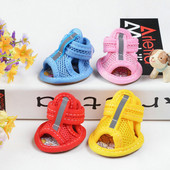 Elpojošas suņu kurpes Sandales Neslīdošas vasaras sieta ķepu aizsargi atstarojoši regulējami mājdzīvnieku kucēnu apavi Zābaki suņiem meitenēm kaķiem