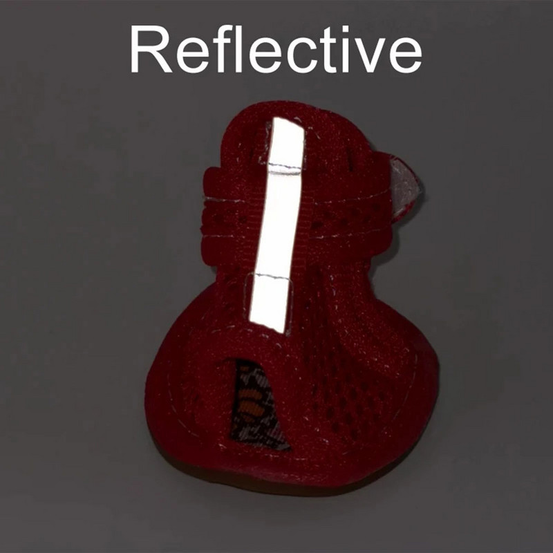 Elpojošas suņu kurpes Sandales Neslīdošas vasaras sieta ķepu aizsargi atstarojoši regulējami mājdzīvnieku kucēnu apavi Zābaki suņiem meitenēm kaķiem