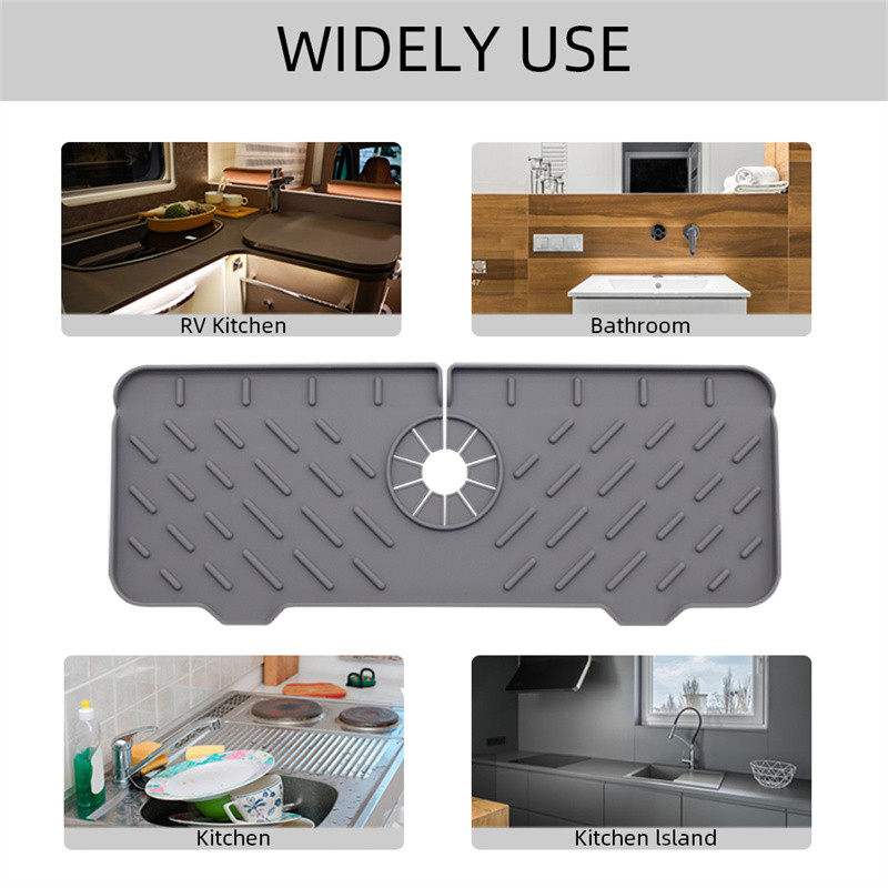 Chiuveta de bucătărie Tampă de robinet din silicon Mâner pentru robinet Tavă pentru captare a picăturilor Chiuvetă Protecție împotriva stropilor Covoraș de scurgere Suport pentru săpun cu burete Gadget de bucătărie