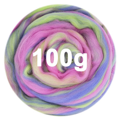 100g Μικτό μαλλί RovingNeedle Felting Wool Βαμμένο στο χέρι Top Merino Μικτό φυσικό μαλλί Roving for Needle Felting Kit