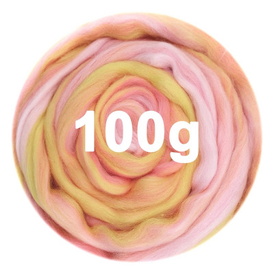 100g Μικτό μαλλί RovingNeedle Felting Wool Βαμμένο στο χέρι Top Merino Μικτό φυσικό μαλλί Roving for Needle Felting Kit