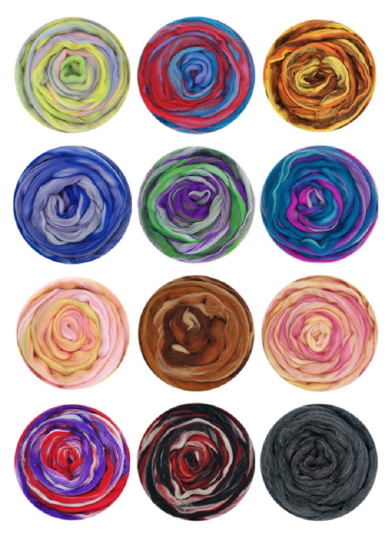 100g Μικτό μαλλί RovingNeedle Felting Wool Βαμμένο στο χέρι Top Merino Μικτό φυσικό μαλλί Roving for Needle Felting Kit