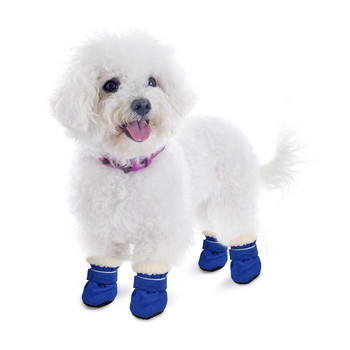 4бр. Обувки за домашни кучета Водоустойчиви зимни ботуши за кучета Чорапи Противоплъзгащи се кученце Котка Дъжд Сняг Ботуши Обувки за малки кучета Чихуахуа