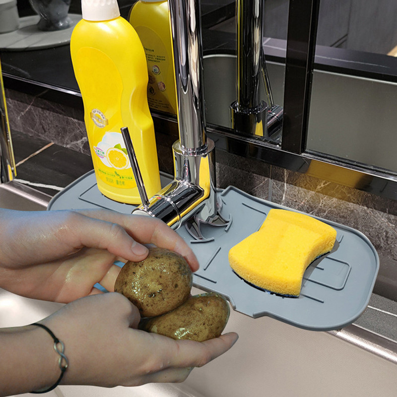 Virtuves jaucējkrāns Absorbējošais Paklājiņš Izlietnes Šļakatu aizsargs Silikona jaucējkrāns Šļakatu savācējs Countertop aizsargs Vannas istabas virtuves ierīcēm