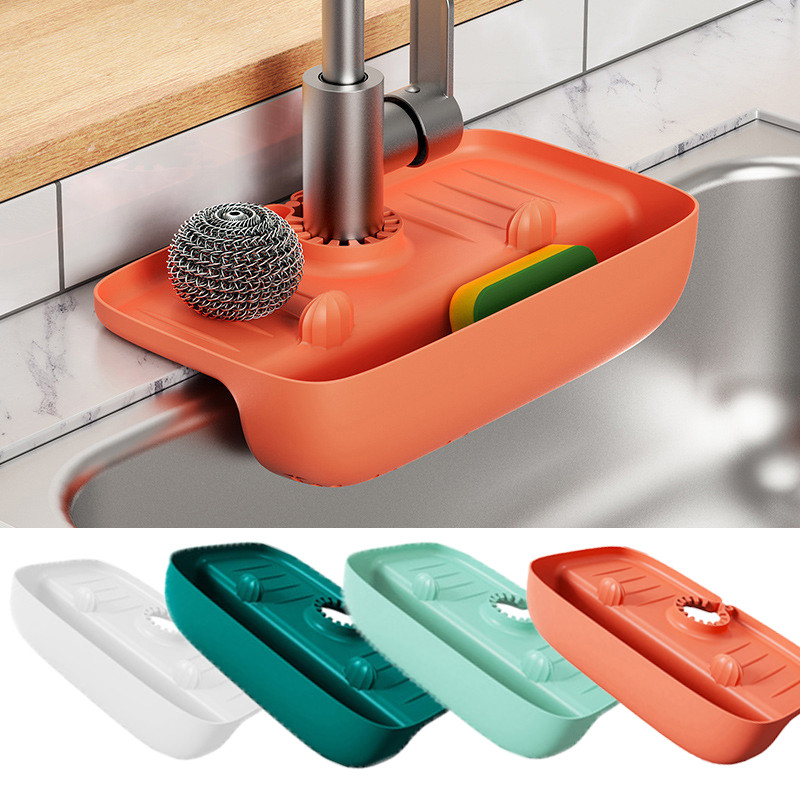 Covoraș pentru robinet din silicon pentru chiuvetă de bucătărie Tampă de scurgere pentru stropire Covoraș de protecție pentru blat Tavă de scurgere a săpunului de baie