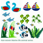 TN tengeri delfincápa kézimunka dekoráció nem szőtt filcpárnák bálnahal kézzel készített barkács filc szövet falmatricák gyerekeknek oktatás