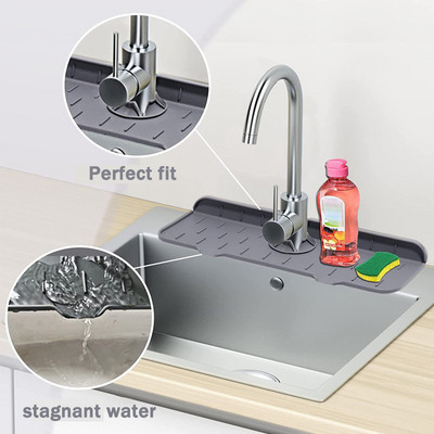 1 τμχ Gadgets Faucet Splash Catcher Mats Absorbent Mats Countertop Protector Sink Splash Guard Pad αποστράγγισης σιλικόνης Gadget κουζίνας
