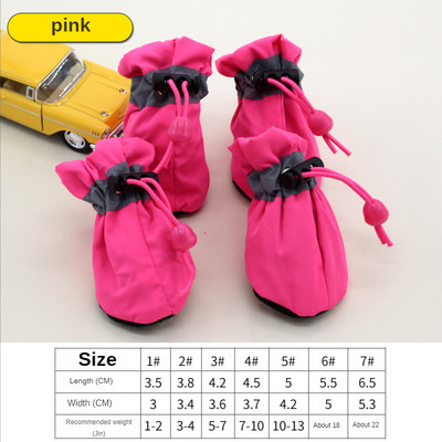 4gab Pretslīdēšanas kucēnu apavi Ūdensizturīgi Ziemas Mājdzīvnieku Suns Pretslīdes Lietus Sniega zābaki Apavi Biezi Silti Prewalkers Zeķes Zābaciņi