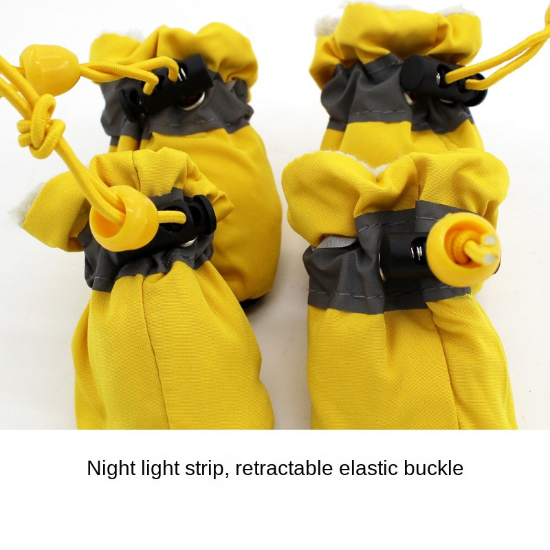 4gab Pretslīdēšanas kucēnu apavi Ūdensizturīgi Ziemas Mājdzīvnieku Suns Pretslīdes Lietus Sniega zābaki Apavi Biezi Silti Prewalkers Zeķes Zābaciņi