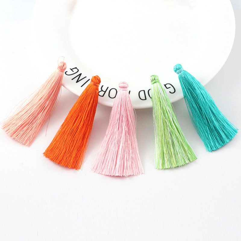 10 db 6,5 cm-es színes selyemszál nagy bojtok rojtok barkácsolás otthoni textil függöny ruházat rojt szegély varrás díszítő kézműves bojt