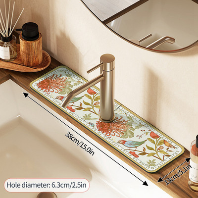 Χαλάκι αποστράγγισης βρύσης κουζίνας Nappa Δερμάτινη βρύση Splash Catcher Drying Mat μπάνιου απορροφητικό πάγκο προστασίας Αξεσουάρ κουζίνας
