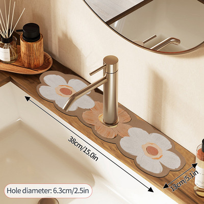 Χαλάκι αποστράγγισης βρύσης κουζίνας Nappa Δερμάτινη βρύση Splash Catcher Drying Mat μπάνιου απορροφητικό πάγκο προστασίας Αξεσουάρ κουζίνας