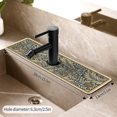 Χαλάκι αποστράγγισης βρύσης κουζίνας Nappa Δερμάτινη βρύση Splash Catcher Drying Mat μπάνιου απορροφητικό πάγκο προστασίας Αξεσουάρ κουζίνας