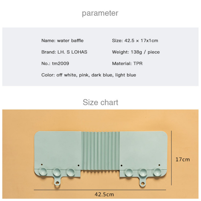 Ūdens deflektora iesūkšanas kauss stūra izvelkamais atloks Creative Sink Splash Water Deflektors baseina saliekams atloks