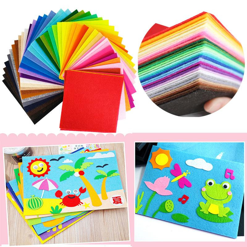 40 gab. Neausts rokdarbu filca audums, 10x10 cm savārstījuma audumu komplekts bērniem.