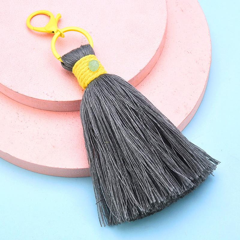 1 gab Pušķu kulons Roku darbs Kokvilnas virves pušķi Apgriezt atslēgu piekariņi Sieviešu ventilatoru somas Aksesuāri DIY Crafts Dekorācijas pušķu kuloni