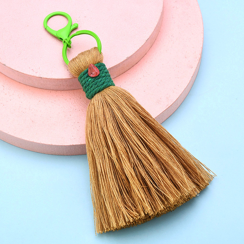 1 gab Pušķu kulons Roku darbs Kokvilnas virves pušķi Apgriezt atslēgu piekariņi Sieviešu ventilatoru somas Aksesuāri DIY Crafts Dekorācijas pušķu kuloni