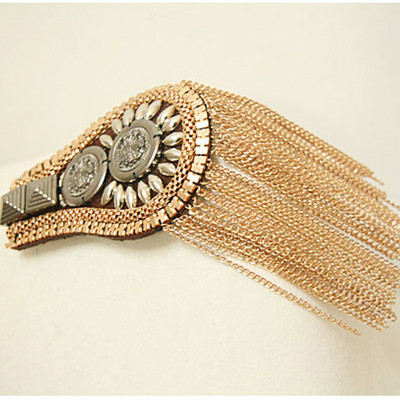 Pušķu kniede Daudzkrāsains Mētelis Epauletes Šūšana Rhinestone Modes Apģērbu Plāksteris Daudzpusīgs Ķēdes Bārksts Amatniecības uzvalks Roku darbs