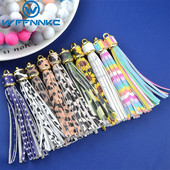 WFFNNKC 4-6 kom. Metalni prsten od umjetne kože Leopard print s resicama Privjesak za ključeve automobila DIY Privjesci Naušnice Narukvice Pribor za izradu nakita