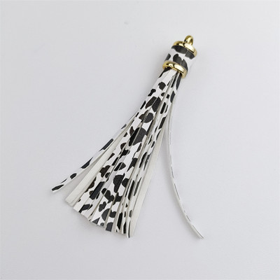 WFFNNKC 4-6 kom. Metalni prsten od umjetne kože Leopard print s resicama Privjesak za ključeve automobila DIY Privjesci Naušnice Narukvice Pribor za izradu nakita