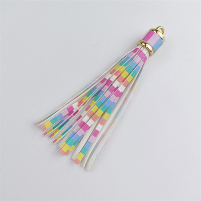 WFFNNKC 4-6 kom. Metalni prsten od umjetne kože Leopard print s resicama Privjesak za ključeve automobila DIY Privjesci Naušnice Narukvice Pribor za izradu nakita