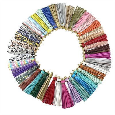 WFFNNKC 4-6 kom. Metalni prsten od umjetne kože Leopard print s resicama Privjesak za ključeve automobila DIY Privjesci Naušnice Narukvice Pribor za izradu nakita