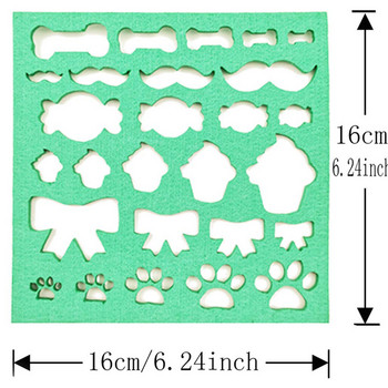 7 τεμ. Πολύχρωμο μοτίβο πολλαπλών σχημάτων Υπέροχο μοτίβο DIY τσόχα Πρότυπο απλικέ βελόνας τσόχας βελόνας Εργαλείο χειροτεχνίας με στένσιλ για αρχάριους