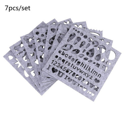 7gab Krāsains daudzveidīgs jauks raksts DIY filca veidne adatu filcēšana aplikāciju veidņu filcēšana trafaretu amatniecības rīks iesācējiem