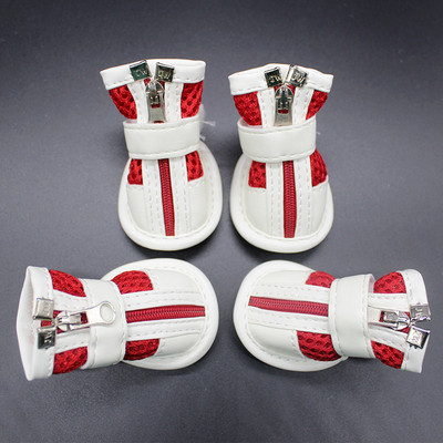 Vasaras mazi suņu apavi, neslīdoši sieta kucēnu zābaki, ūdensizturīgi PU ādas zābaciņi vidējiem suņiem mājdzīvnieku kedas ķepu aizsargs