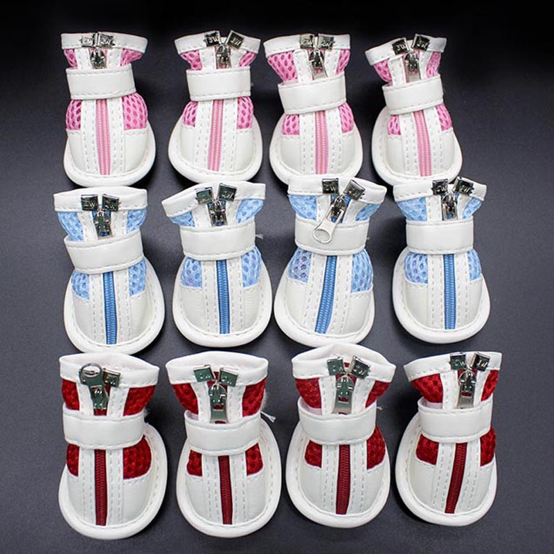 Vasaras mazi suņu apavi, neslīdoši sieta kucēnu zābaki, ūdensizturīgi PU ādas zābaciņi vidējiem suņiem mājdzīvnieku kedas ķepu aizsargs