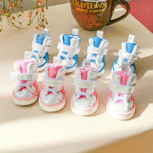 4Gb. Mājdzīvnieku apavi kucēnu sniega zābaki priekš Teddy pretslīdes zole, mīksta elpojoša sieta ziemas mājdzīvnieku suns