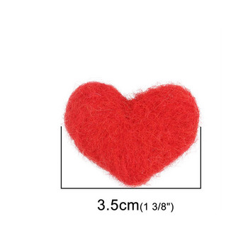 2PCs Heart Shape Wool Felt Poke Комплекти Направи си сам Занаятчийски консумативи за шиене Аксесоари Ръчно изработена подаръчна чанта Декорация на раница