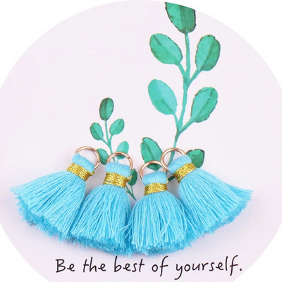 10gab 3cm Mini pušķis Daudzkrāsains kokvilnas pušķis rotaslietām DIY auskaru atslēgu piekariņš Šūšanas aizkaru apdares bārkstis aksesuāri