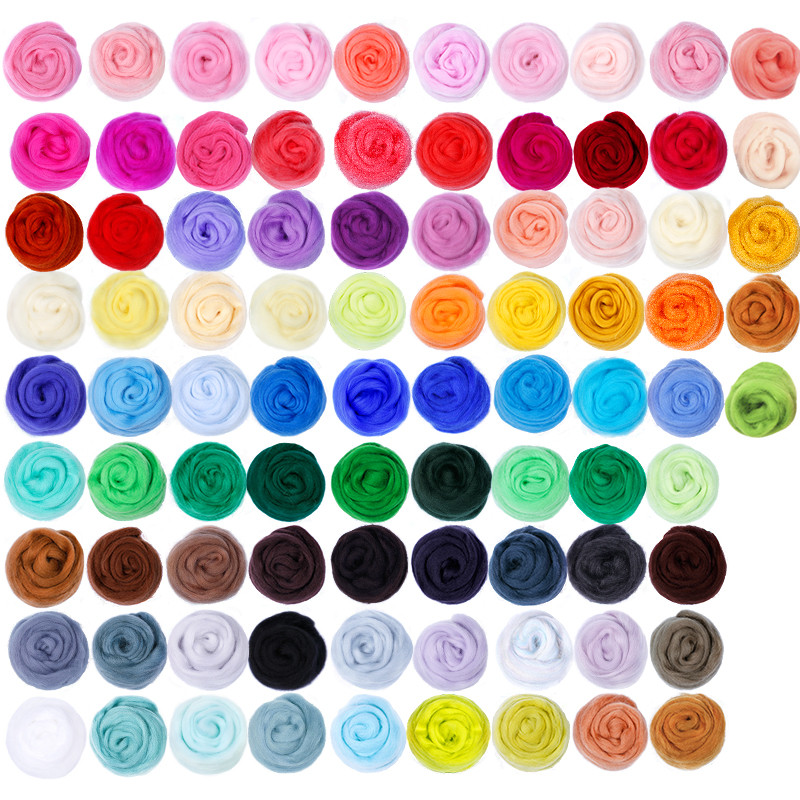 MIUSIE Vuna za filcanje od meke vune u 26 boja, meka vunena vlakna za filcanje iglom i ručno izrađene DIY lutke prikladne za žene početnice