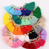 10gab 3cm Mini pušķis Daudzkrāsains kokvilnas pušķis rotaslietām DIY auskaru atslēgu piekariņš Šūšanas aizkaru apdares bārkstis aksesuāri