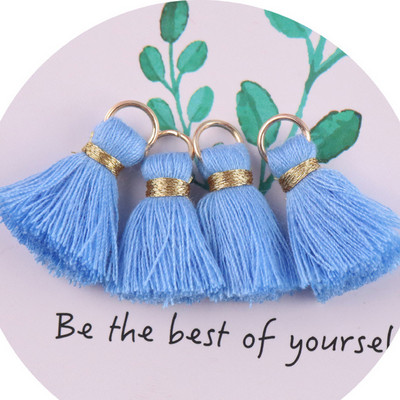 10gab 3cm Mini pušķis Daudzkrāsains kokvilnas pušķis rotaslietām DIY auskaru atslēgu piekariņš Šūšanas aizkaru apdares bārkstis aksesuāri