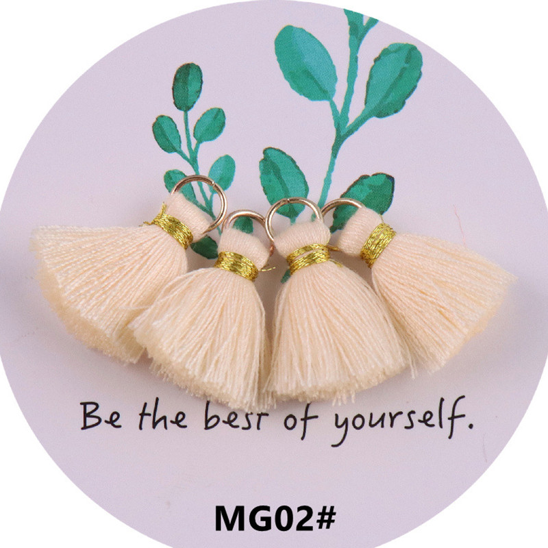 10gab 3cm Mini pušķis Daudzkrāsains kokvilnas pušķis rotaslietām DIY auskaru atslēgu piekariņš Šūšanas aizkaru apdares bārkstis aksesuāri