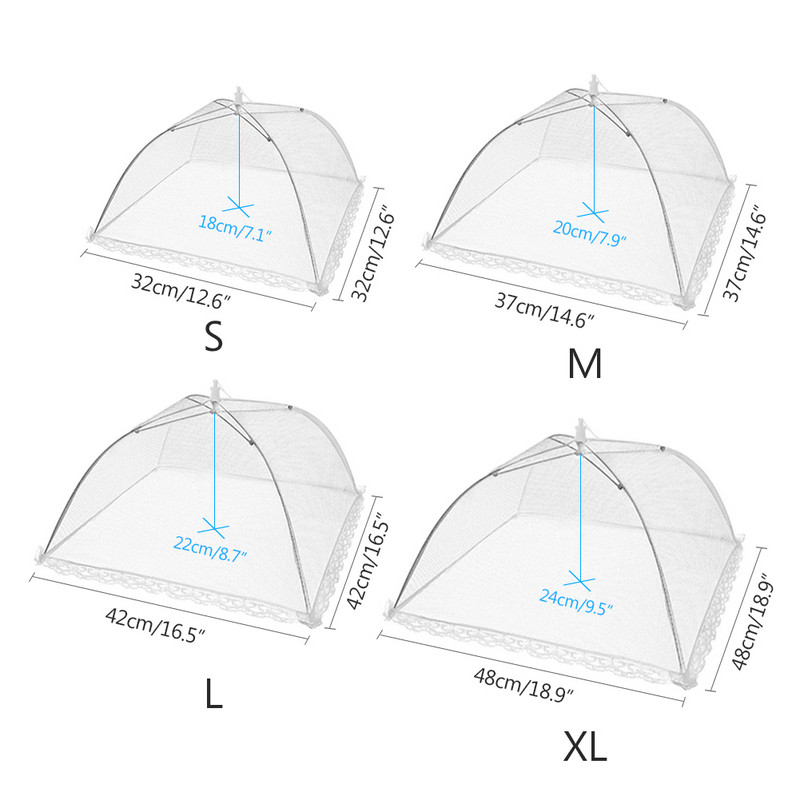 Pārtikas pārsegi Tīklveida saliekami virtuves pretmušu telts kupola tīkls lietussargs piknika aizsargājošs trauku pārsegs virtuves piederumi
