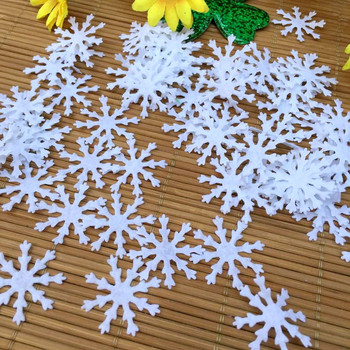 TN 100 τεμ. Χριστουγεννιάτικα μαξιλαράκια τσόχα από μαλλί χιονιού Λευκά μη υφασμένα μπαλώματα Απλικέ Αυτοκόλλητο τοίχου For Scrapbooking Craft Toy DIY